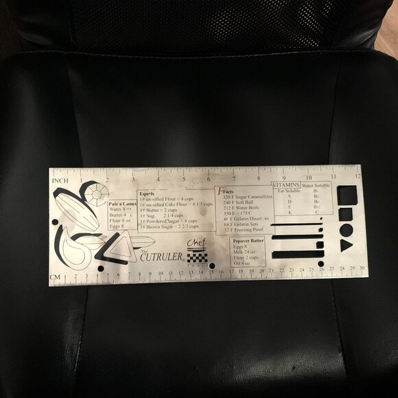 CHEF TOOLS The CutRuler Profesional Chef Tool Measuring Conversion Kitchen Ruler - Picture 2 of 11